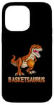 Coque pour iPhone 14 Pro Max BasketSaurus Dinosaure Balle T-rex Dino Jouant au Basketball