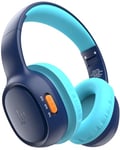 Tronsmart KH02 Casque Bluetooth Enfant, Casque Audio Enfant, Volume Limité 74/85/94 DB, Pliable Casque Enfant Audio, Microphone Intégré, Casque sans Fil Bluetooth 5.3 pour Étude, Voyage, Bleu