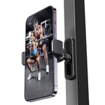 APPS2Car Mag-safe Support de téléphone portable magnétique pour salle de sport, réglable à 360 °, compatible avec smartphones de 4,7 à 6,5", base en alliage et articulation, noir