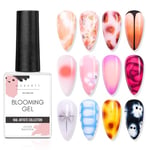 Makartt Clear Blooming Gel 15 ml Vernis UV LED Soak Off pour l'effet d'étalement, Vernis à Ongles en Marbre Dessins d'ongles pour Kit de Manucure Magique Aquarelle Animal Fleur Bricolage