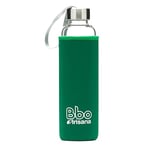 Irisana - Bouteille d'eau - 550 ml - Vert - 7,5 x 7,5 x 24 cm - Bouteille de Sport pour la Salle de Sport - Housse en Borosilicate et Néoprène - Collection Bbo