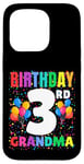 Coque pour iPhone 15 Pro Ballons « It's My 3rd Birthday Crew » de 3 ans pour grand-mère