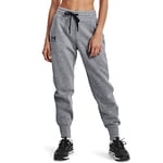 Under Armour Rival Fleece Joggers Trousers, Women Grey, Steel Medium Heather / Black / Black (035), LG