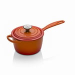 Le Creuset Signature Enamelled Cast Iron Saucepan With Anti Drip Pouring Lip and Vented Lid, For All Hob Types, 20 cm, 2.5 Litres, Volcanic, 21181200902430