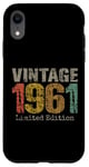 Coque pour iPhone XR Vintage 1961 Édition limitée 64e anniversaire Cadeaux 64 ans