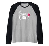 Party in the USA with Wine Raglan Baseball Tee