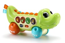 VTech Baby Squishy Spikes Alligator, Push Along Baby Toy with 4 Interactive Buttons, Lights, Sounds, Colours & Songs, Sensory Toy with Textures, Gift for Babies 6, 9, 12, 18 months +, English version