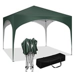 WOLTU Tente de Fête, Tonnelle de Jardin, Pavillon Pop-Up avec Toit en Demi-Cercle, Pliante pour Marché en Plein Air, Auvent Pliable Imperméable, Pare-Soleil avec Pieds Réglables,3x3m Vert