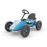 Chillafish Kart Monzi : véhicule à pédales pour les enfants de 3 à 7 ans, position siège et volant réglables sans outils, pneus en caoutchouc ultra résistants et increvables sans chambre à air, bleu