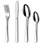 Hunnycook Cutlery Set, 24-Piece Stainless Steel Cutlery Set for 6 People, Flatware Silverware Set with Spoon, Knife and Fork Sets, Ideal for Home/Party/Restaurant, Mirror Polished, Dishwasher Safe