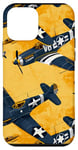 Coque pour iPhone 12 mini Jaune Pop Art Ethnique Vintage WWII Flying P40 Tiger Warbird