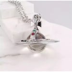 Vivienne Westwood Saturn UFO hänge halsband sliver