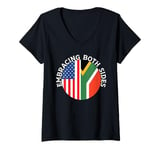 Womens Half African Half American USA Flag South Africa V-Neck T-Shirt