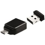 Verbatim Store'n'go Nano Usb Drive 32gb + Otg Adapter (49822)