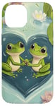 Coque pour iPhone 14 Grenouille Cœur Bassin Saint-Valentin