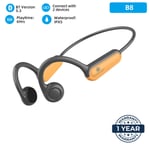 Real Bone Conduction -kuulokkeet Type-C Langattomat Bluetooth-kuulokkeet Vedenpitävät urheilukuulokkeet mikrofonilla harjoitteluun Juoksussa ajamiseen