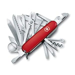 Victorinox Swiss Champ Swiss Army Knife, Medium, Multi Tool, 33 Functions, Blade, Scissors, Red