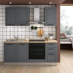 Komplett Kök Mimo Furniture Liliane 195 Charcoal Matt inkl. Vitvaror