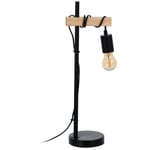 Lampe de bureau Noir Beige Bois Fer 220 -240 V 16 x 13 x 52 cm