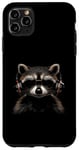 Coque pour iPhone 11 Pro Max Casque d'écoute Raccoon DJ