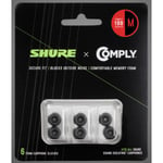 Shure Replacement Comply -svart öronpropp, 3 par (Medium)