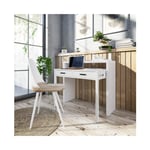 Bureau extensible blanc artik avec deux tiroirs 36-66 cm - Torino