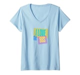 Womens I love the 80s Bright Colorful V-Neck T-Shirt