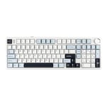 MechLands Aula F99 PRO Clavier mécanique 96 %, BT5.0/USB-C/2,4 GHz, clavier de jeu sans fil, remplaçable à chaud, Gasket Custom avec batterie 8000 mAh, bouton rotatif, RVB pour Win/Mac (blanc bleu)