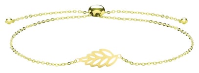 James Moore TH BR636 Women's 9ct Yellow Gold Leaf Pull Style Jewellery