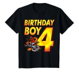 Youth Birthday Boy 4 Years Old Motocross Dirt Bike 4th Birthday T-Shirt