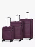 Rock Deluxe Lite 8-Wheel Soft Shell Suitcase, Set of 3