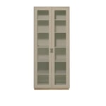 Asplund - Snow Cabinet F D42 Glass Doors - Dark Sand, Ek Sockel - Vitrineskap -  Thomas Sandell & Jonas Bohlin - Beige - MDF/Tre