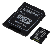 Micro Secure Digital SDXC 128 GB Kingston Canvas Select Plus, 100/85 MB/sek, Class 10, A1, UHS-I U1, inkl. SD-adapter