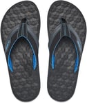 Reef The Ripper Black Blue Mens Sandals Flip Flops