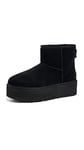 UGG Femme Classic Mini Platform Botte Tendance, Noir, 43 EU