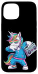 iPhone 15 Unicorn in the 80s with Cassette Recorder Case