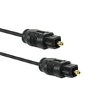 Cable Fibre Optique Connecteurs Toslink 2m M/M Audio Digital HiFi SPDIF Noir pour HDTV Cordon Numerique Son Stereo