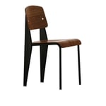 Vitra - Standard, Svartbetsad valnöt, Deep black - Ruokapöydän tuolit - Jean Prouvé - Ruskea - Metalli/Puu