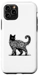 Coque pour iPhone 11 Pro T-shirt mystique chat mystique chat mandala mystique