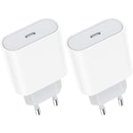 20W 2-pack USB C snabbladdare för iPhone 14-14 Pro-14 Pro -14 Plus-13-12-11-SE 2020-X-XS-XR, Pad Pro, , Galaxy, Pixel, USB[112] -