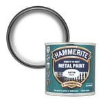 Hammerite Direct to Rust Satin Metal Paint - White - 250ML