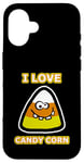 iPhone 16 I Love Candy Corn Funny Halloween Costume Trick Or Treating Case