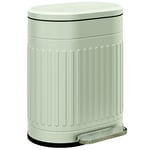 HOMCOM 20L Pedal Bin, Metal Kitchen Bin with Soft-close Lid, Light Green