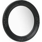 Décoshop26 - Miroir mural rond style baroque 50 cm Noir