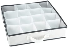 Compactor Organisateur de tiroir avec 16 compartiments, pour sous-vêtements et accessoires, en PEVA, blanc, gamme World of Storage, 40 x 40 x H9 cm, RAN4402