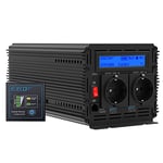 EDECOA Inverter 2000w convertisseur de tension 24v 230v onduleur sinusoïdal modifié 24v 220v LCD avec télécommande et deux ports USB