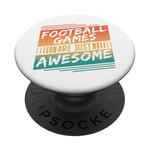 Les jeux de football sont tout simplement géniaux - Amateur de football rétro PopSockets PopGrip Adhésif