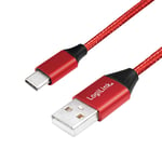 LogiLink - USB 2.0 cable USB-A male to USB-C male  red  1m