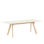 HAY - CPH30 2.0 Extendable Table Lacquered Oak Frame L200 X W90 X H74  Off-White Linoleum Tabletop Lacquered Edge - Matbord - Ronan & Erwan Bouroullec - Vit - Trä