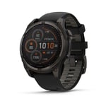 Garmin Fenix 8 47mm Sapphire Solar - Carbon Gray Titanium with Black Pebble Gray Band